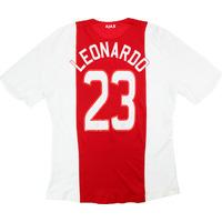 2008-09 Ajax Match Issue UEFA Cup Home Shirt Leonardo #23