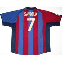 2001-02 Barcelona Home Shirt Saviola #7 XXL