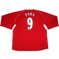 2006-07 Manchester United Home L/S Shirt Saha #9 XL