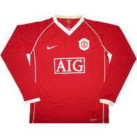 2006-07 Manchester United L/S Home Shirt M.Boys