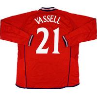 2002 england player issue away ls shirt vassell 21 v italy as new xl