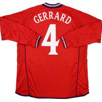 2002-04 England Away L/S Shirt Gerrard #4 (Excellent) L