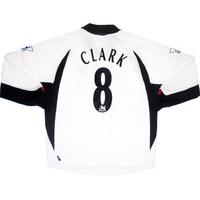 2002-03 Fulham L/S Match Issue Signed Home Shirt Clark #8