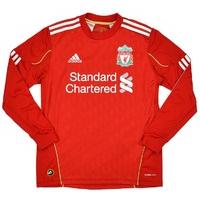 2010-12 Liverpool Home L/S Shirt (Excellent) M.Boys