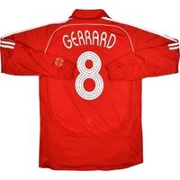 2006-07 Liverpool CL Home L/S Shirt Gerrard #8 (Very Good) L