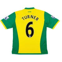 2013 14 norwich match worn home shirt turner 6 v chelsea