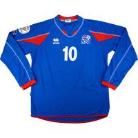 2007 Iceland Match Worn Home L/S Shirt #10 (Gunnarsson) v Denmark