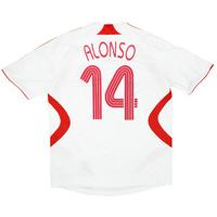 2007-08 Liverpool CL Away Shirt Alonso #14 (Excellent) XL