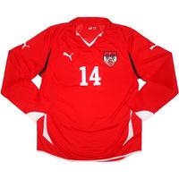 2010-11 Austria Match Issue Home L/S Shirt Baumgartlinger #14