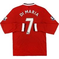 2014-15 Manchester United Home L/S Shirt Di Maria #7 (Good) S