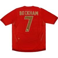 2006-08 England Away Shirt Beckham #7 (Very Good) L