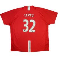 2007 09 manchester united home shirt tevez 32 fair 3xl