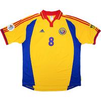 2000 Romania Match Worn European Championship Home Shirt Munteanu #8 (v Germany)