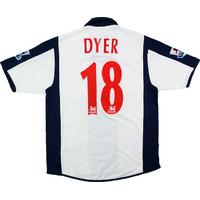 2005 06 west brom match issue home shirt dyer 18