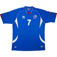 2010 iceland match worn home shirt 7 gudmundsson v denmark