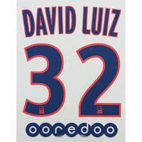 2015-16 Paris Saint-Germain Away Blue Name Set David Luiz #32