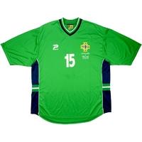 2003 northern ireland match issue home shirt 15 v finland