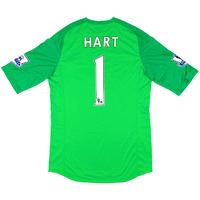 2013-14 Manchester City Match Issue GK Shirt Hart #1