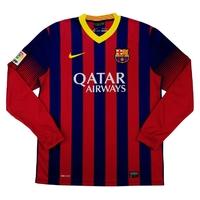 2013-14 Barcelona Home L/S Shirt (Excellent) M