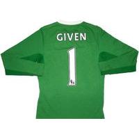 2009-10 Manchester City Green GK Shirt Given #1 (Excellent) XL.Boys