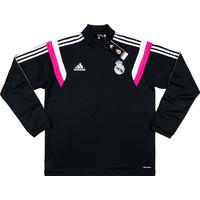 2014-15 Real Madrid Adidas 1/2 Zip Black Training Top *BNIB*