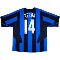 2005 06 inter milan home shirt veron 14 excellent l