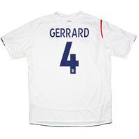 2005-07 England Home Shirt Gerrard #4 (Very Good) XL