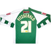 2008-09 Yeovil L/S Match Issue Home Shirt Fitzgerald #21