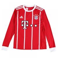 2017-2018 Bayern Munich Adidas Home Long Sleeve Shirt (Kids)