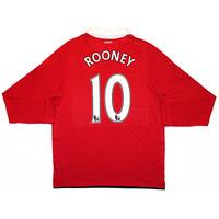 2010-11 Manchester United Home L/S Shirt Rooney #10 XXL