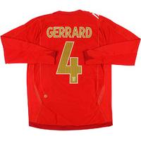 2006-08 England L/S Away Shirt Gerrard #4 M