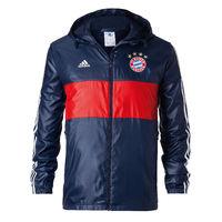 2017-2018 Bayern Munich Adidas 3S Windbreaker (Navy)