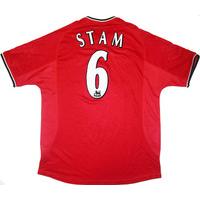 2000 01 manchester united home shirt stam 6 xl