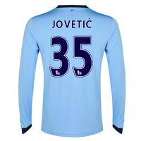 2014-15 Man City Long Sleeve Home Shirt (Jovetic 35)