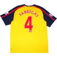 2008 09 arsenal away shirt fabregas 4 xl