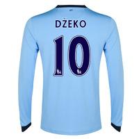 2014-15 Man City Long Sleeve Home Shirt (Dzeko 10)