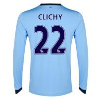 2014-15 Man City Long Sleeve Home Shirt (Clichy 22)