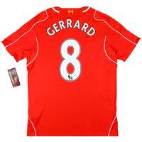 2014-15 Liverpool Home Shirt Gerrard #8 *w/Tags*