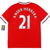 2014-15 Manchester United Home Shirt Ander Herrera #21 *w/Tags*