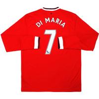 2014 15 manchester united home ls shirt di maria 7 wtags l