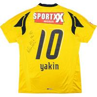 2007-08 BSC Young Boys Player Issue Home Shirt Yakin #10