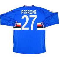 2001-02 Sampdoria Match Issue Home L/S Shirt Perrone #27