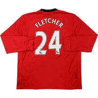 2009-10 Manchester United Home L/S Shirt Fletcher #24 XL