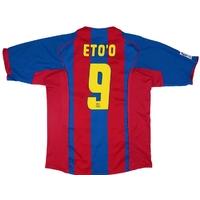 2004-05 Barcelona Home Shirt Eto\'o #9 (Very Good) M