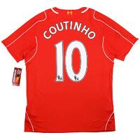 2014-15 Liverpool Home Shirt Coutinho #10 *w/Tags*