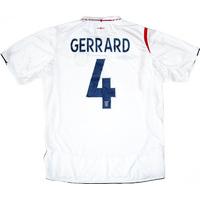 2005-07 England Home Shirt Gerrard #4 XL