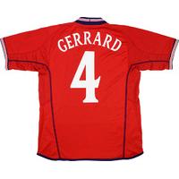 2002 04 england away shirt gerrard 4 excellent xl