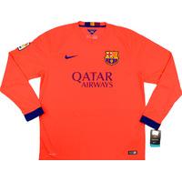 2014-15 Barcelona Away L/S Shirt *w/Tags* XL