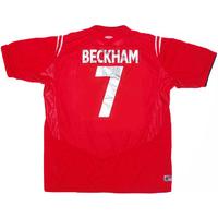 2004-06 England Away Shirt Beckham #7 XXL