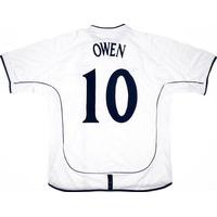 2001 03 england home shirt owen 10 excellent xl